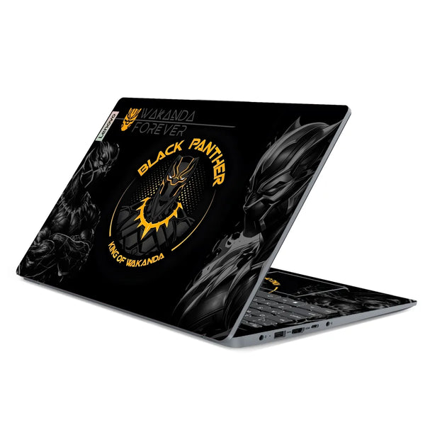 3M Material Textured Embossed Laptop Skin - Black Panther Gold Wakanda Emblem