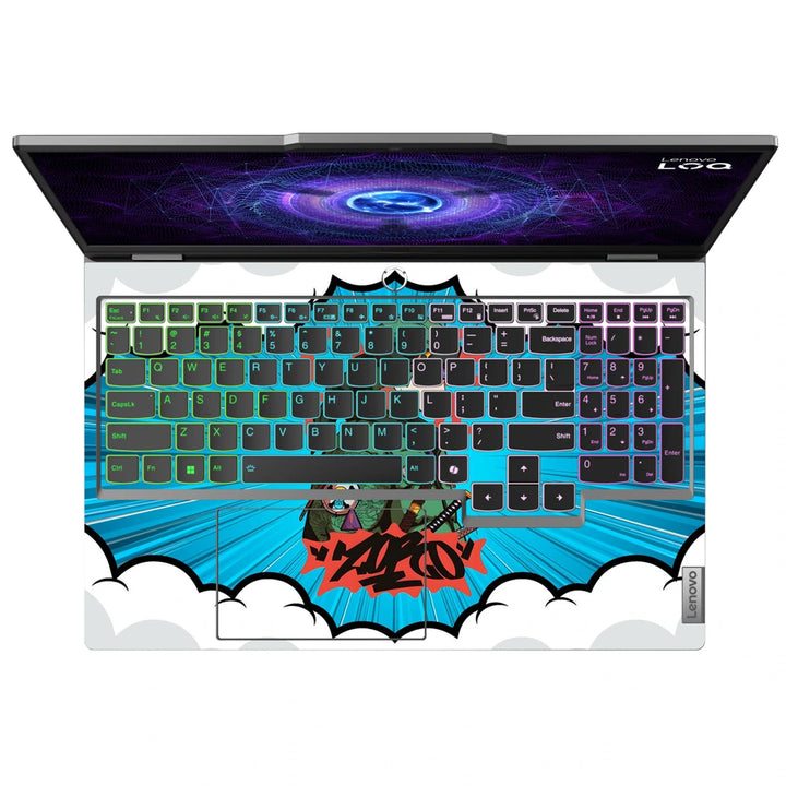 3M Material Textured Embossed Laptop Skin - Zoro Pop Art Street Samurai