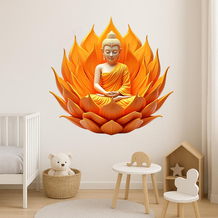 Wall Decal - Sitting Buddha Lotus Art