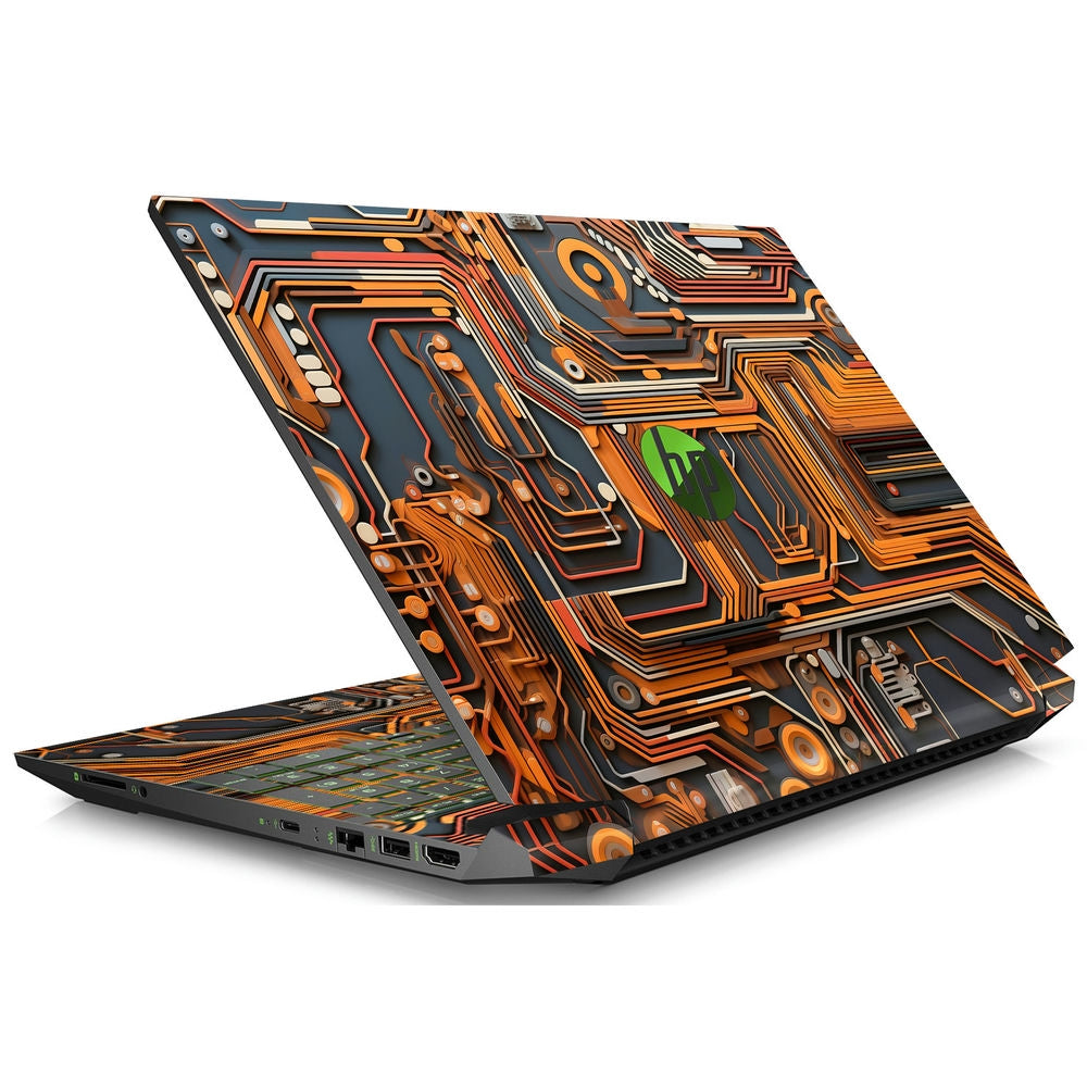 Orange Computer Hp Color Shop Tech Orange Geometric Laptop Skin for HP | Buy Online Now ...
