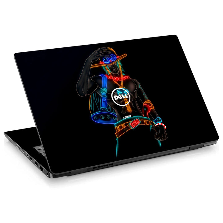 3M Material Textured Embossed Laptop Skin - Portgas D. Ace Blacklight Neon Art