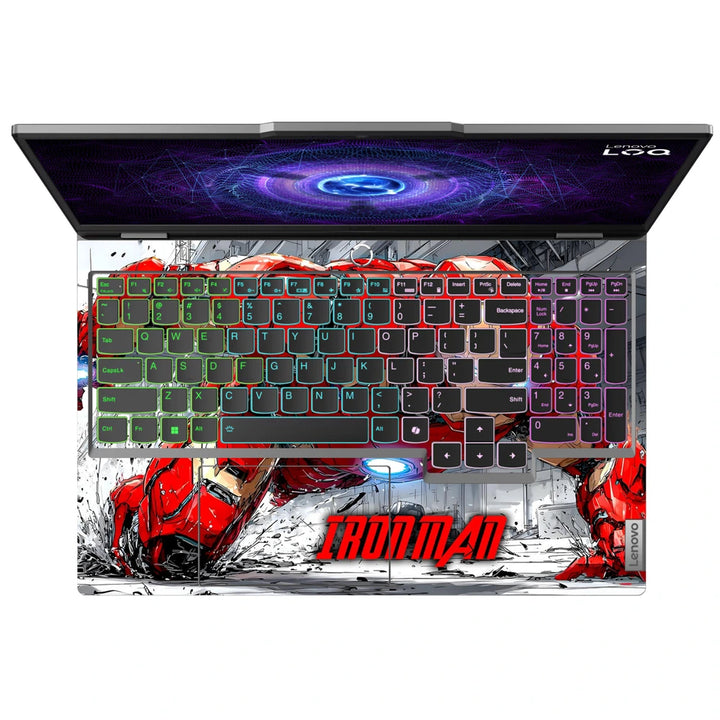 3M Material Textured Embossed Laptop Skin - Iron Man Battle Armor Red Glitch