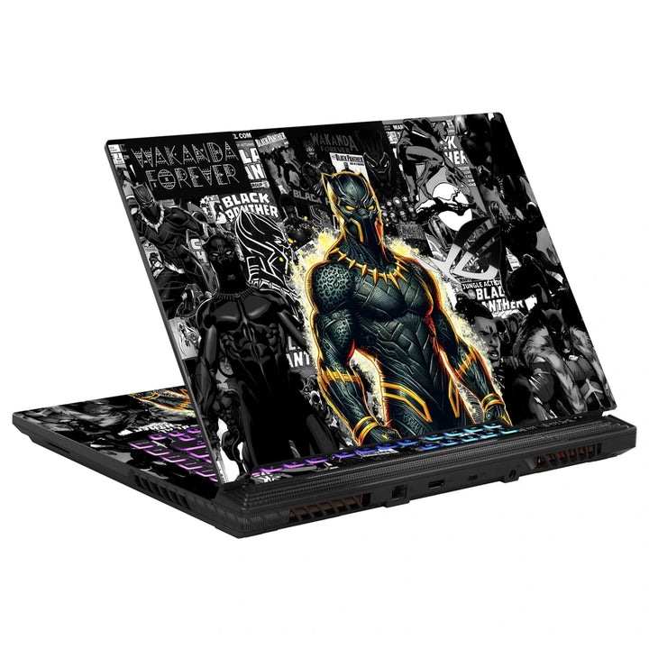 3M Material Textured Embossed Laptop Skin - Black Panther Wakanda Comic Grunge