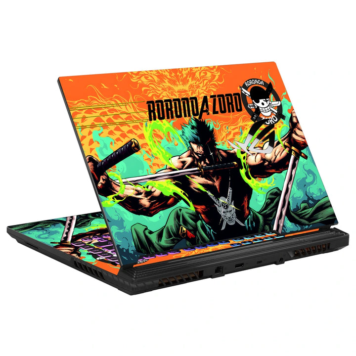 3M Material Textured Embossed Laptop Skin - One Piece Roronoa Zoro Three Swords