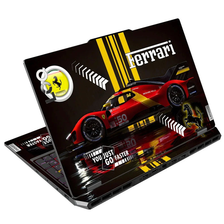 3D Embossed Laptop Skin - Ferrari Speed Machine Red