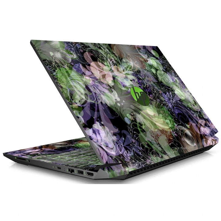 3M Material Textured Embossed Laptop Skin - Gothic Dark Garden Floral Pattern