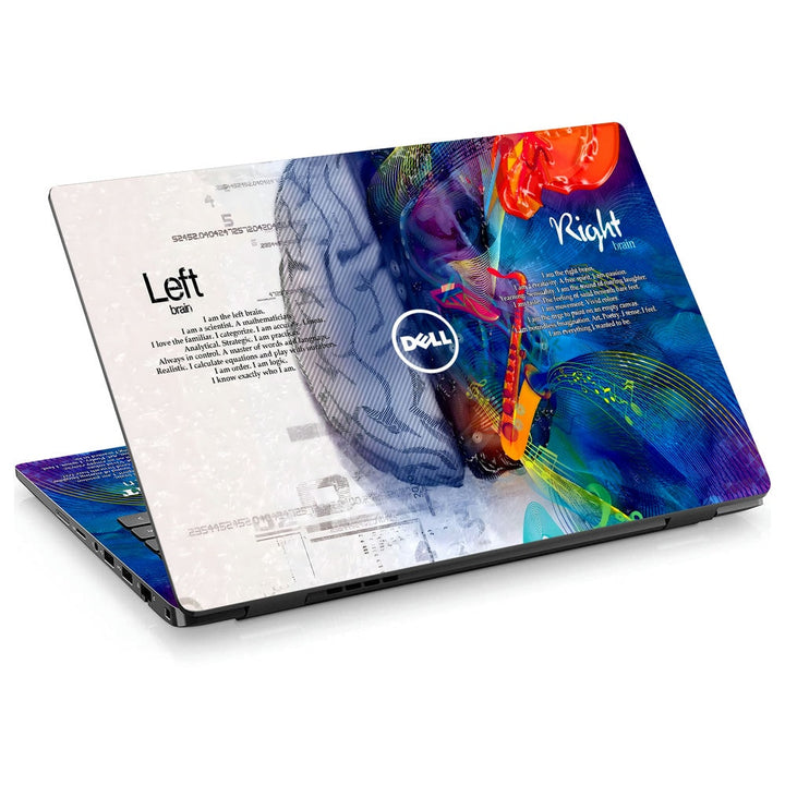 3D Embossed Laptop Skin - Left Right Blue Brain