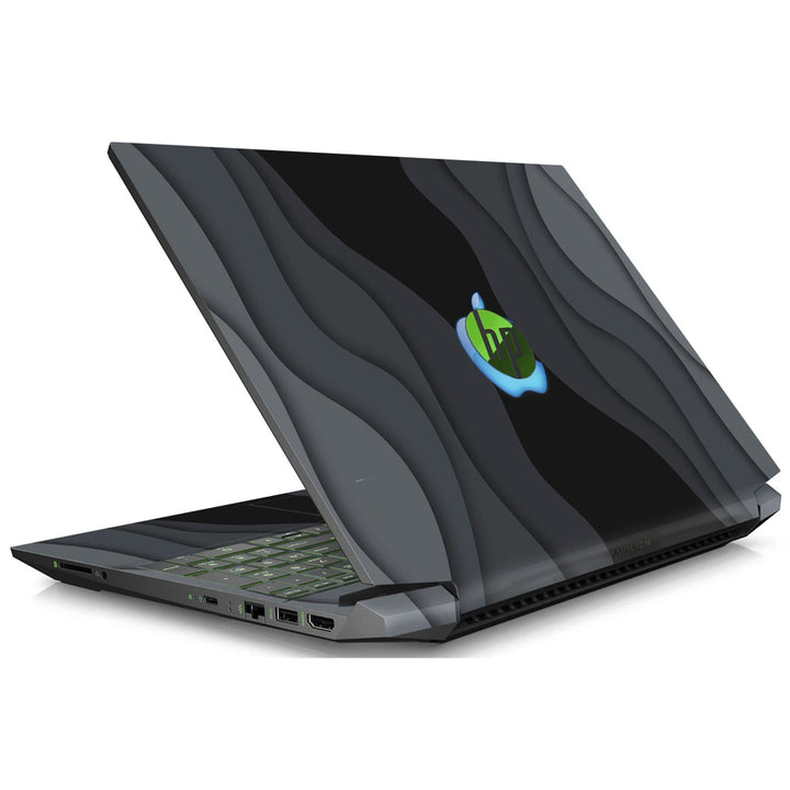 3M Material Textured Embossed Laptop Skin - Apple Blue Glow Paper Cutout