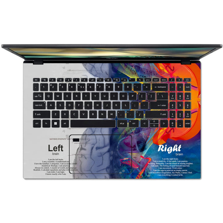 Acer Laptop Skin - Left Right Blue Brain