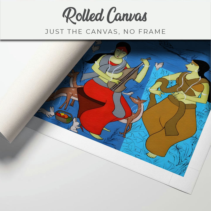 Canvas Painting - Folk Dancers in Traditional Colors