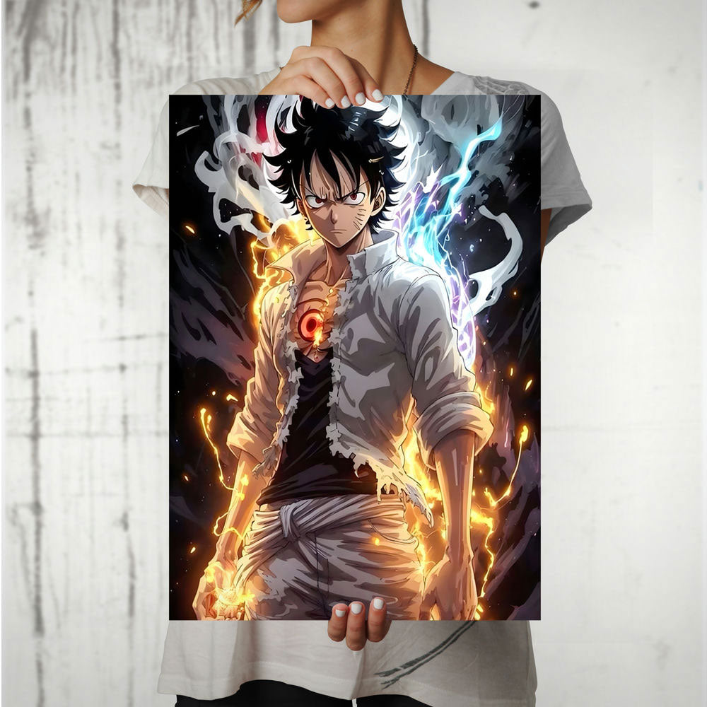 High-Quality Metal Posters - One Piece Monkey D Luffy OP11