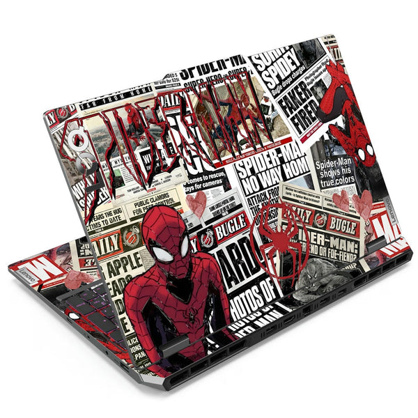 3D Embossed Laptop Skin - Spiderman Comic Collage