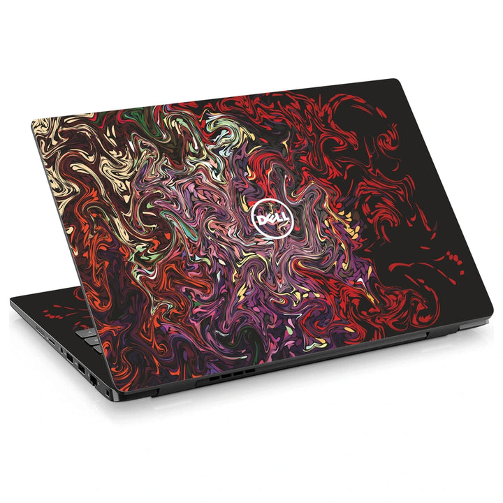 3M Material Textured Embossed Laptop Skin - Abstract Dark Red Liquid Swirls