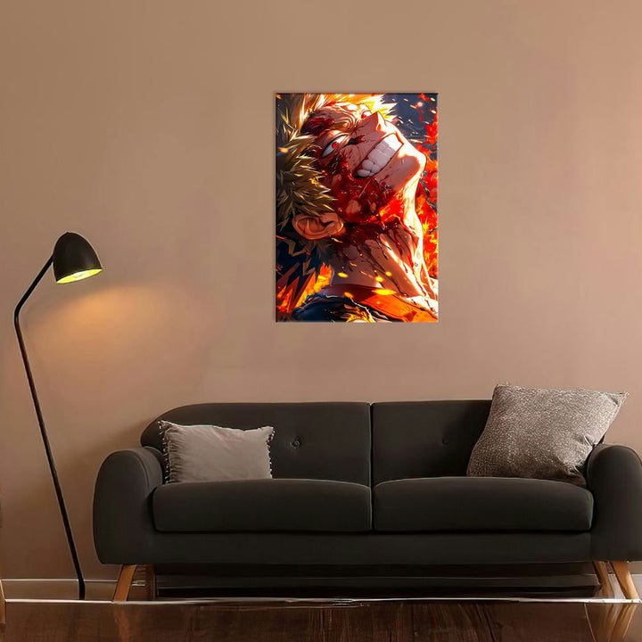 Fiery Poster High-Quality Metal Posters - Anime Fiery Rage | Vibrant Colors & Sharp ...