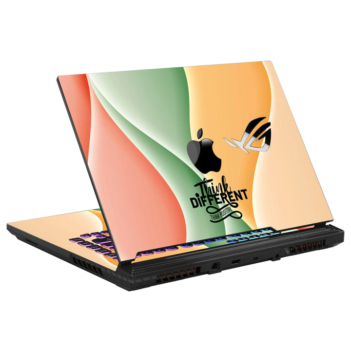 3M Material Textured Embossed Laptop Skin - Apple Wavy Think Different Mantra