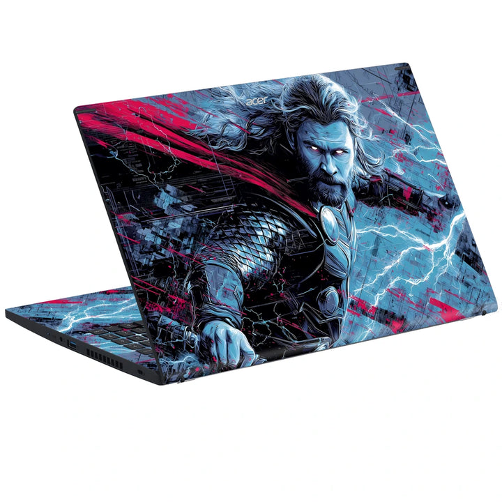 3M Material Textured Embossed Laptop Skin - Thor Mjolnir Lightning Strike Art
