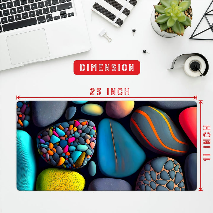 Anti-Slip Desk Mat Gaming Mouse Pad - Colorful Pebbles CP15