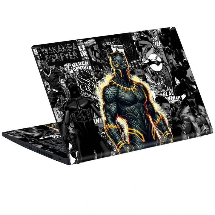 3M Material Textured Embossed Laptop Skin - Black Panther Wakanda Comic Grunge