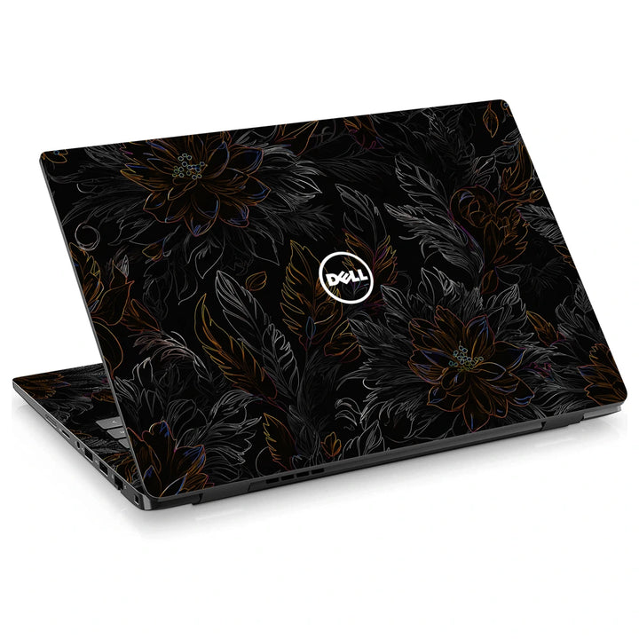 3M Material Textured Embossed Laptop Skin - Gothic Dark Floral Botanical Pattern