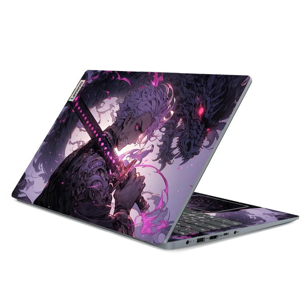 3D Embossed Laptop Skin - Samurai with Katana and Dragon