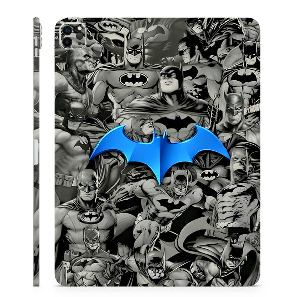 3D Embossed Tablet Skin Batman Evolution Blue Symbol