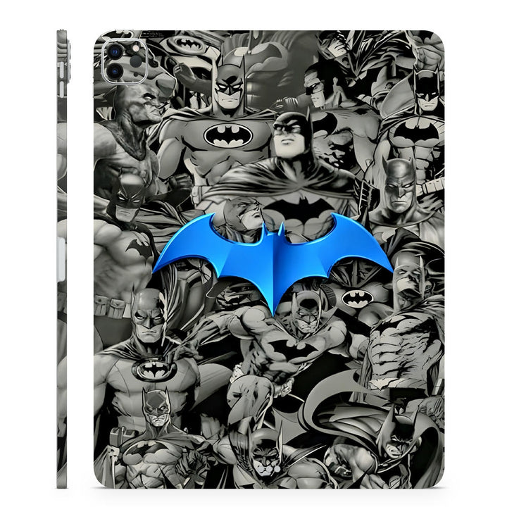 3D Embossed Tablet Skin Batman Evolution Blue Symbol