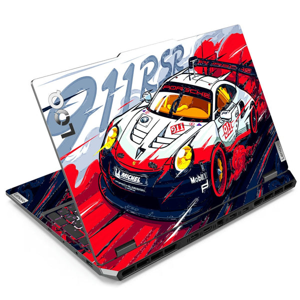 3D Embossed Laptop Skin - Porsche 911 RSR Racing