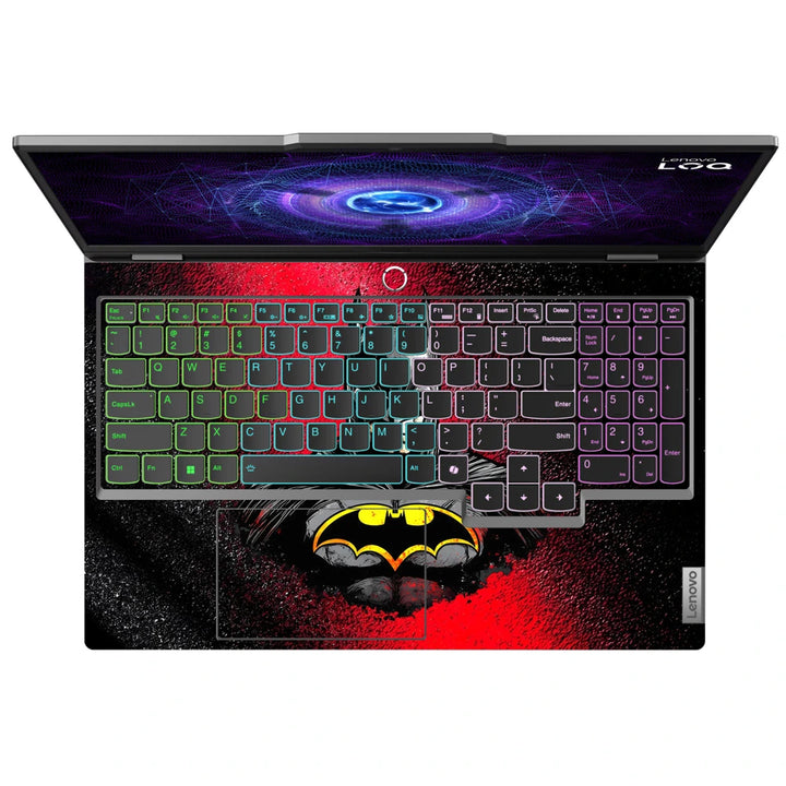 3M Material Textured Embossed Laptop Skin - Batman Red Grunge Bust