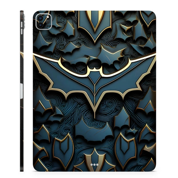 3D Embossed Tablet Skin Batman Gold Regal Bat Emblem