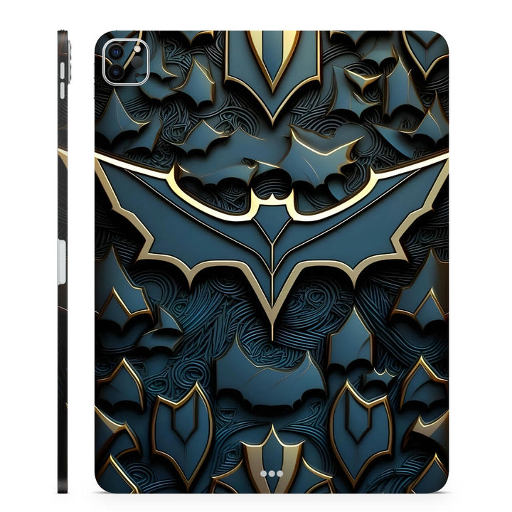 3D Embossed Tablet Skin Batman Gold Regal Bat Emblem