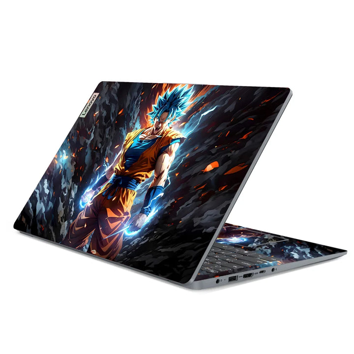3M Material Textured Embossed Laptop Skin - Dragon Ball Goku Super Saiyan Fire