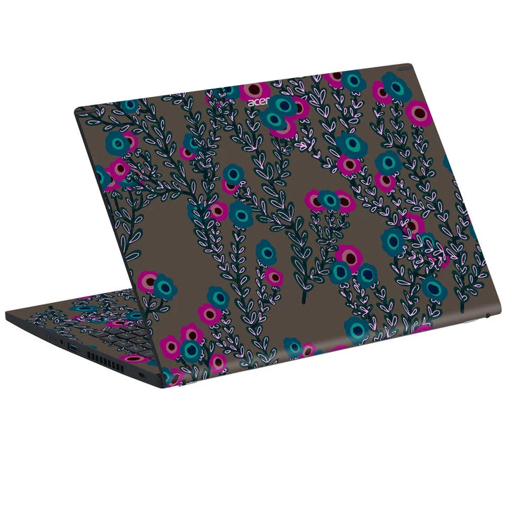 3D Embossed Laptop Skin - Floral Abstract Pattern Art