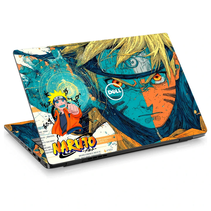 3M Material Textured Embossed Laptop Skin - Naruto Kurama Split Face Art