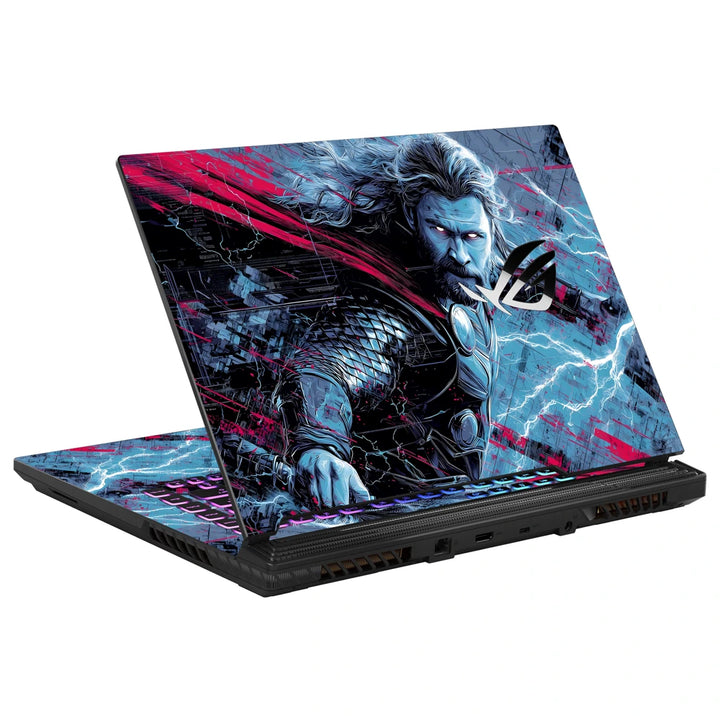 3M Material Textured Embossed Laptop Skin - Thor Mjolnir Lightning Strike Art
