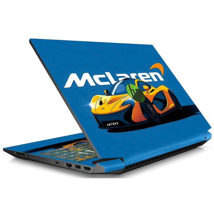3M Material Textured Embossed Laptop Skin - Mclaren F1 Orange Racecar Vector