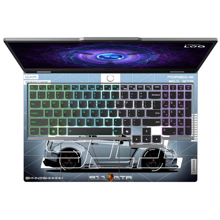 3M Material Textured Embossed Laptop Skin - Porsche 911 Technical Blueprint