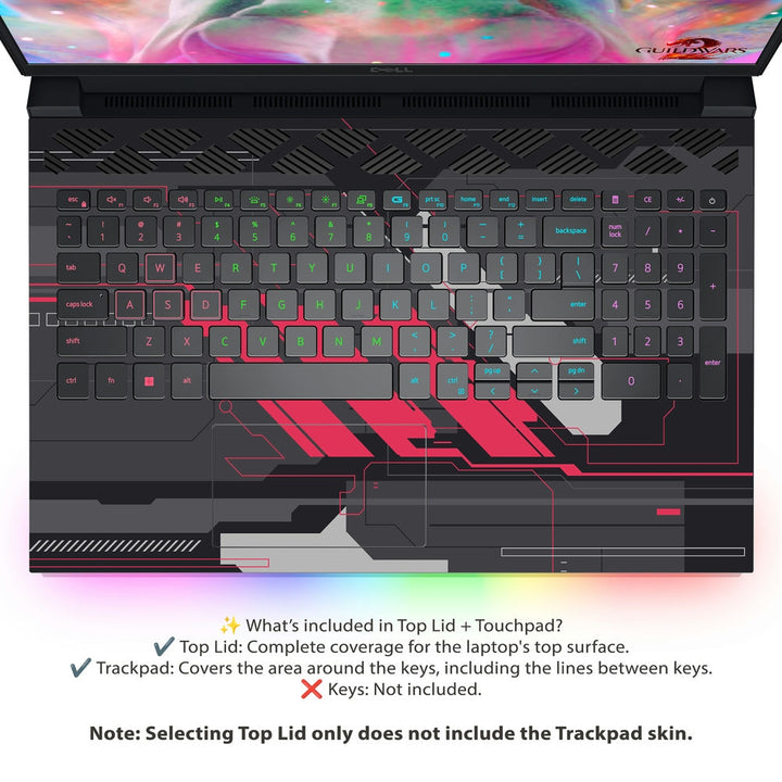 Dell Laptop Skin - Crimson Circuit