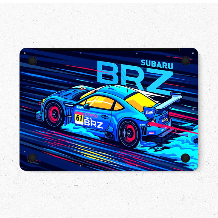 MacBook Laptop Skin - Subaru BRZ Red Neon Cyberpunk Car