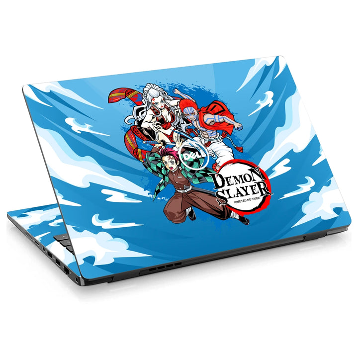 3M Material Textured Embossed Laptop Skin - Demon Slayer Trio in Sky