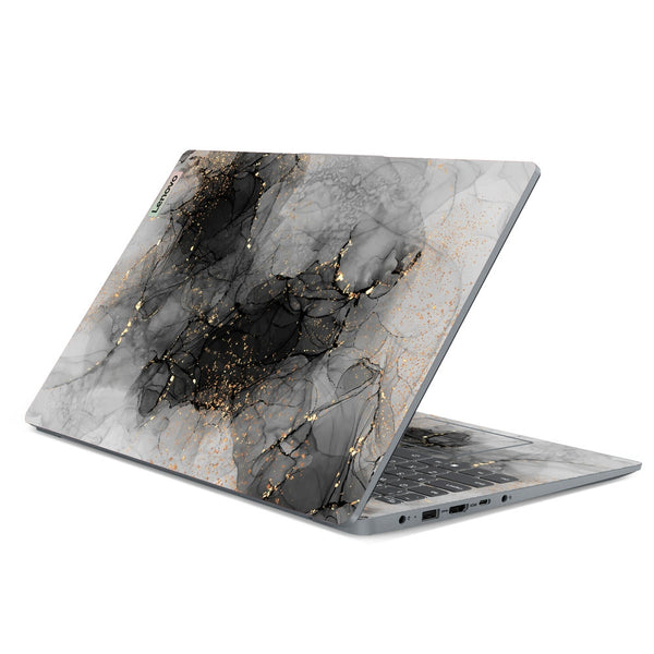 Lenovo Laptop Skin - Black Marble Gold Pattern
