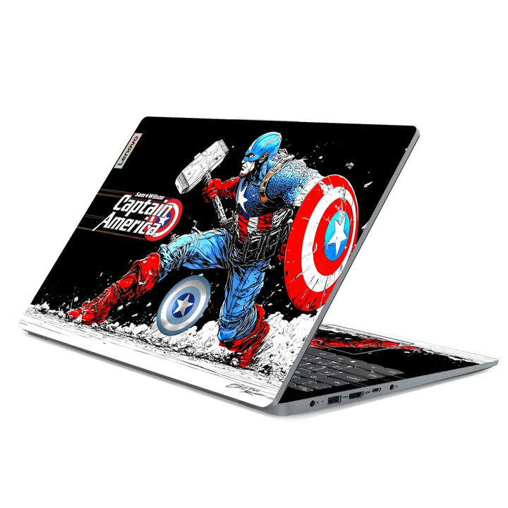 3M Material Textured Embossed Laptop Skin - Captain America Shield Dynamic Pose