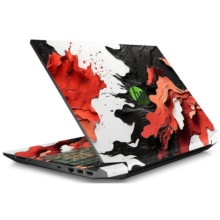 Red Black Ink Art 3D Embossed Laptop Skin | Buy Online Now – SkinsLegend