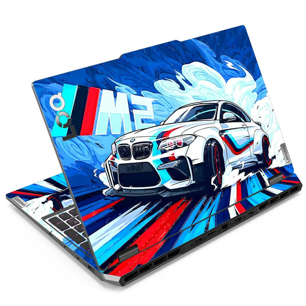 3D Embossed Laptop Skin - BMW M Sport White Splash