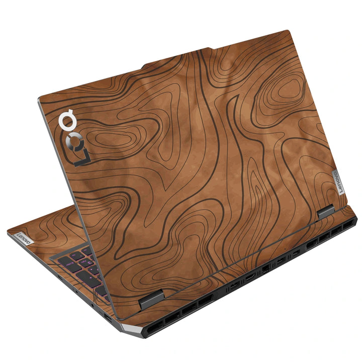 3M Material Textured Embossed Laptop Skin - Dark Natural Wood Grain Texture