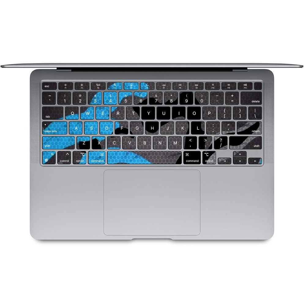 Cyan Black Camouflage Key Skin Decals for MacBook, Laptops & Notebooks ...