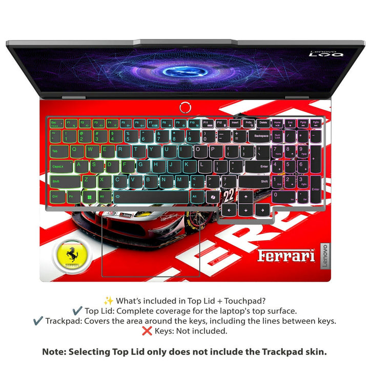 Ferrari Racing Car 3D Embossed Laptop Skin | Buy Online Now – SkinsLegend