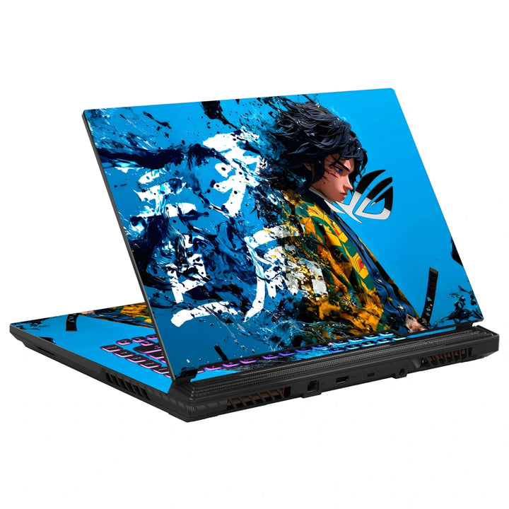 3M Material Textured Embossed Laptop Skin - Demon Slayer Ink Splash Dissolve