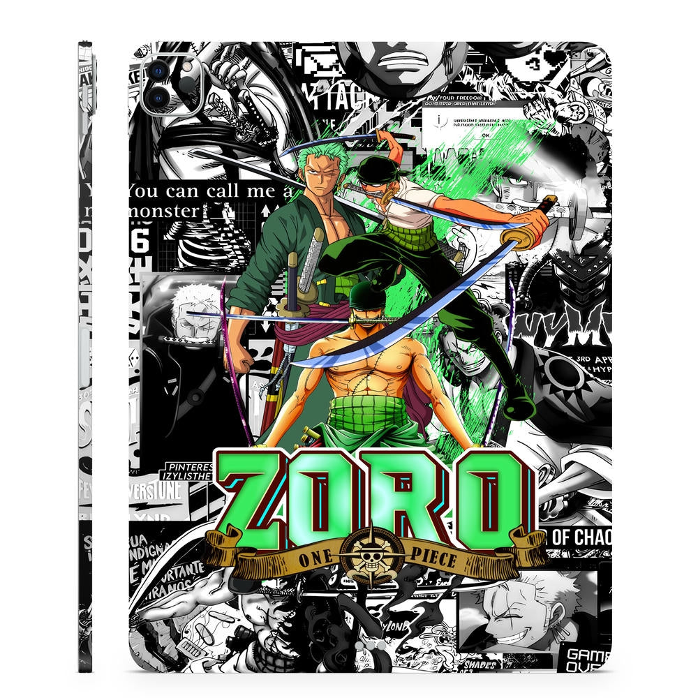 3D Embossed Tablet Skin - One Piece Zoro Monster Collage – SkinsLegend