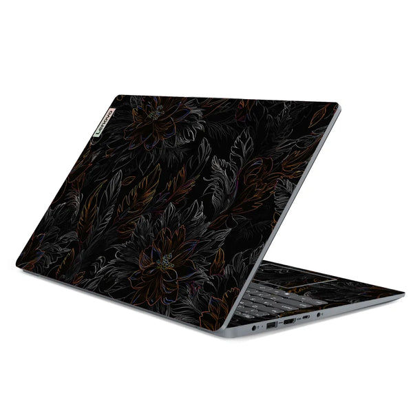 3M Material Textured Embossed Laptop Skin - Gothic Dark Floral Botanical Pattern
