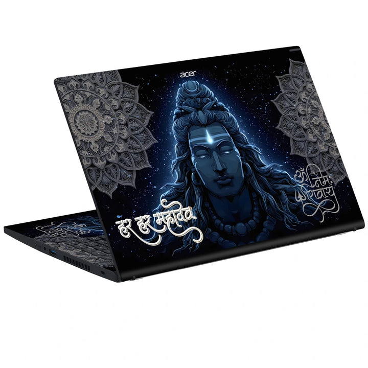 3M Material Textured Embossed Laptop Skin - Lord Shiva Meditating Digital Art